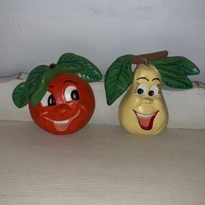 Vintage Anthropomorphic Chalkware Fruit